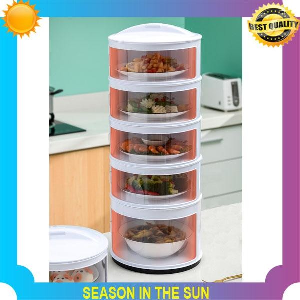 PREMIUM Rak Tudung Saji Susun / Tutup Penyimpan Makanan Bertingkat 5 Lantai