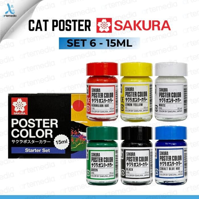 

Sakura Poster Color Paint 15ml Set Waterbased Cat Poster