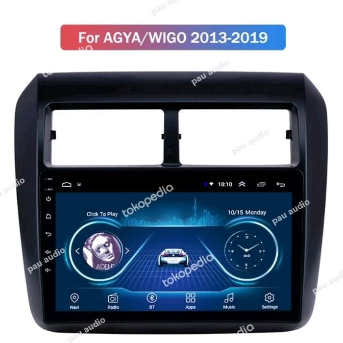 frame head unit android 9 inch mobil ayla/agya