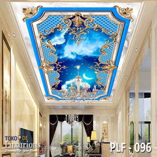 Wallpaper Custom 3D Walpaper Plafon Marmer sticker Plapon Mewah Stiker Atap Mural Ceiling Awan