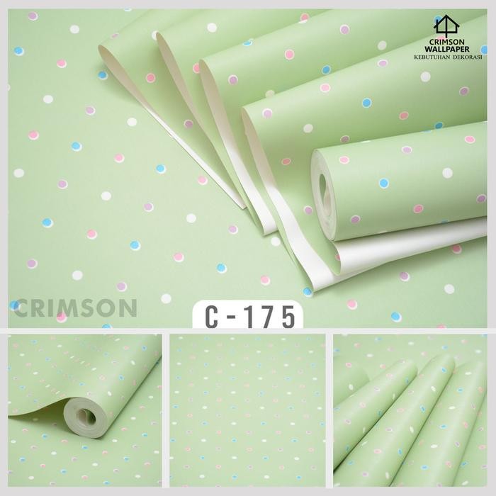 Wallpaper Dinding Kamar Motif Polkadot Vinyl