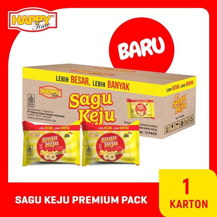 

Happy Time Sagu Keju Premium Pack (1 Karton Isi 12 Pack) Bubuk Cheese