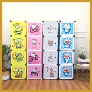 Lemari Plastik 1X4 Lemari Pakaian Anak Karakter Doraemon,Shenar