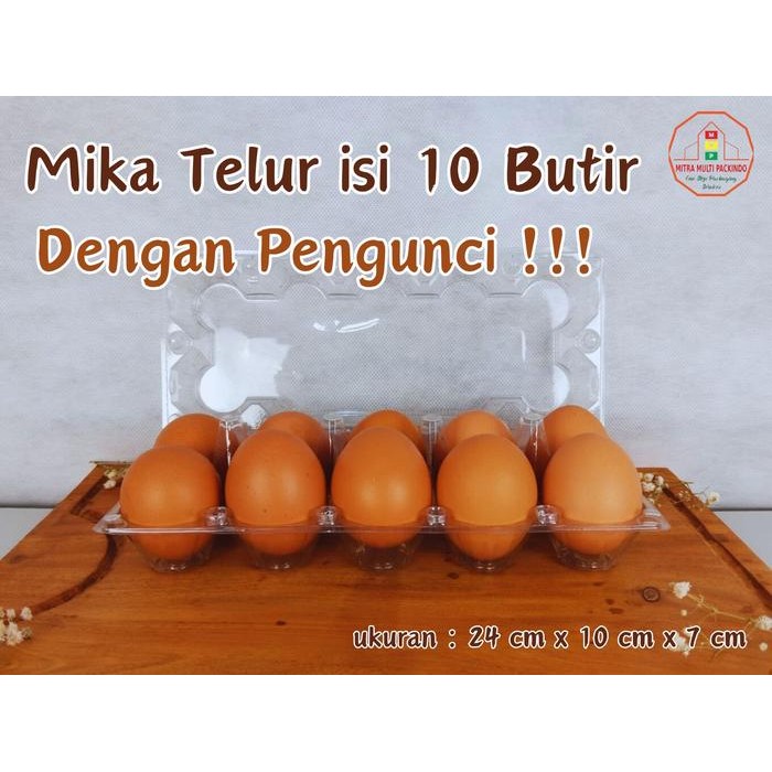 Mika Telur Isi 10 Butir Dengan Pengunci/Lock (isi 25 pcs mika telur) Kode 800