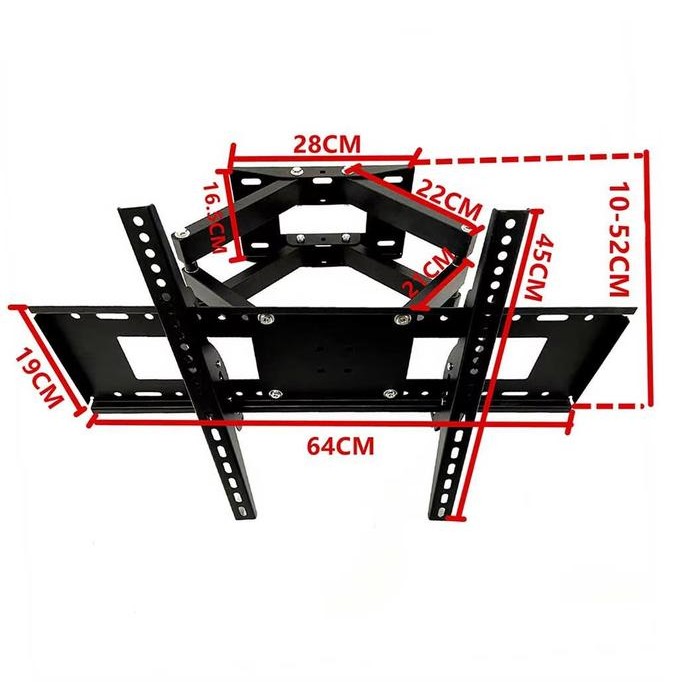 CUCI GUDANG Bracket Braket Breket TV Swivel 32 40 42 43 50 55 60 65 Inch, 6 Lengan Universal 6 Arah