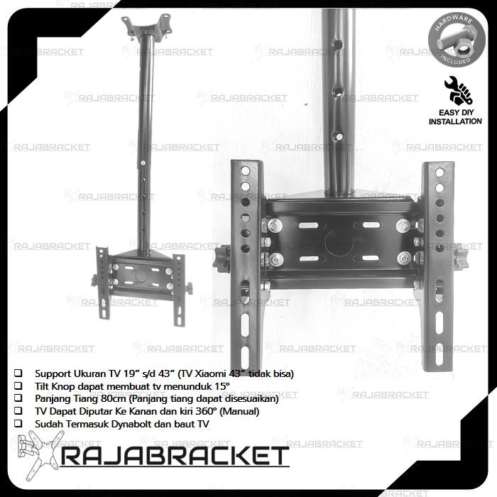 TERBATAS Bracket Braket Breket TV 19 24 32 43 49 50 55 inch, Bracket Ceiling/Gantung 55 50 49 43 42