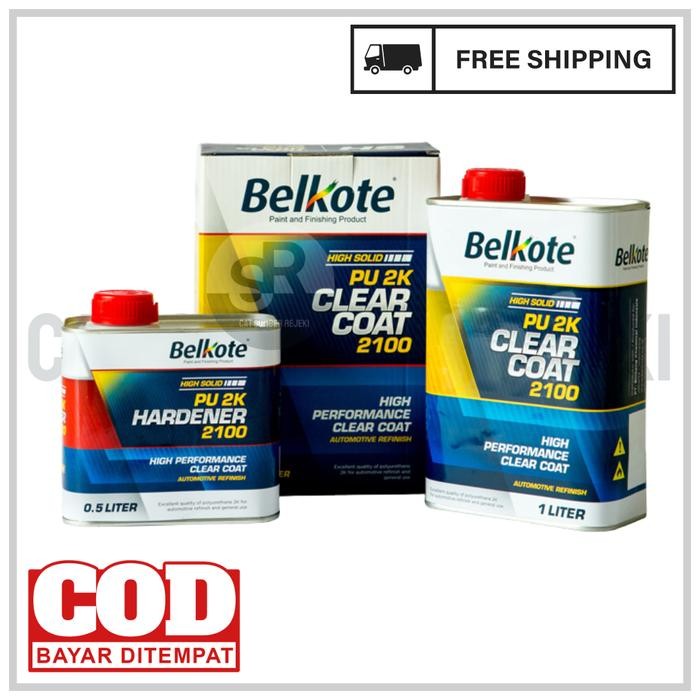 Belkote Pernis PU 2K Clear Coat HS 2100 High Performance Pernis Vernish untuk Cat Mobil dengan Gloss