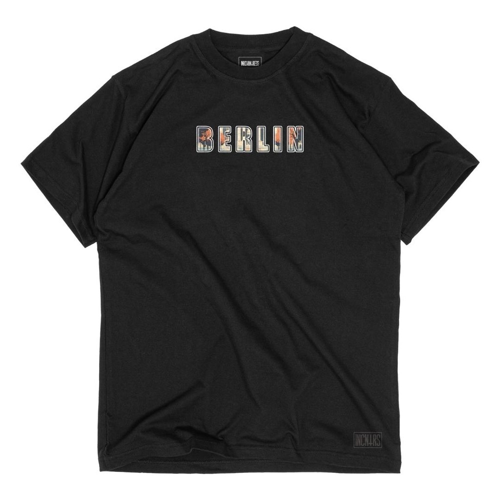 INKCHANTRESS - BERLIN - IC-1 - KAOS HITAM POLOS PREMIUM Cotton Combed 24s Katun Black Minimalist Cas