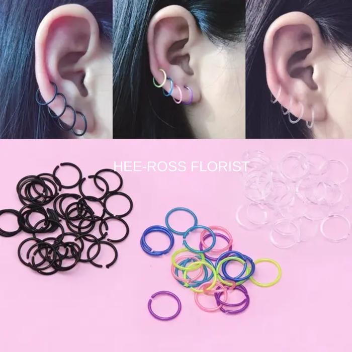 Anting plastik hoop / hoop earrings / anting bulat hoops /hoop plastic *