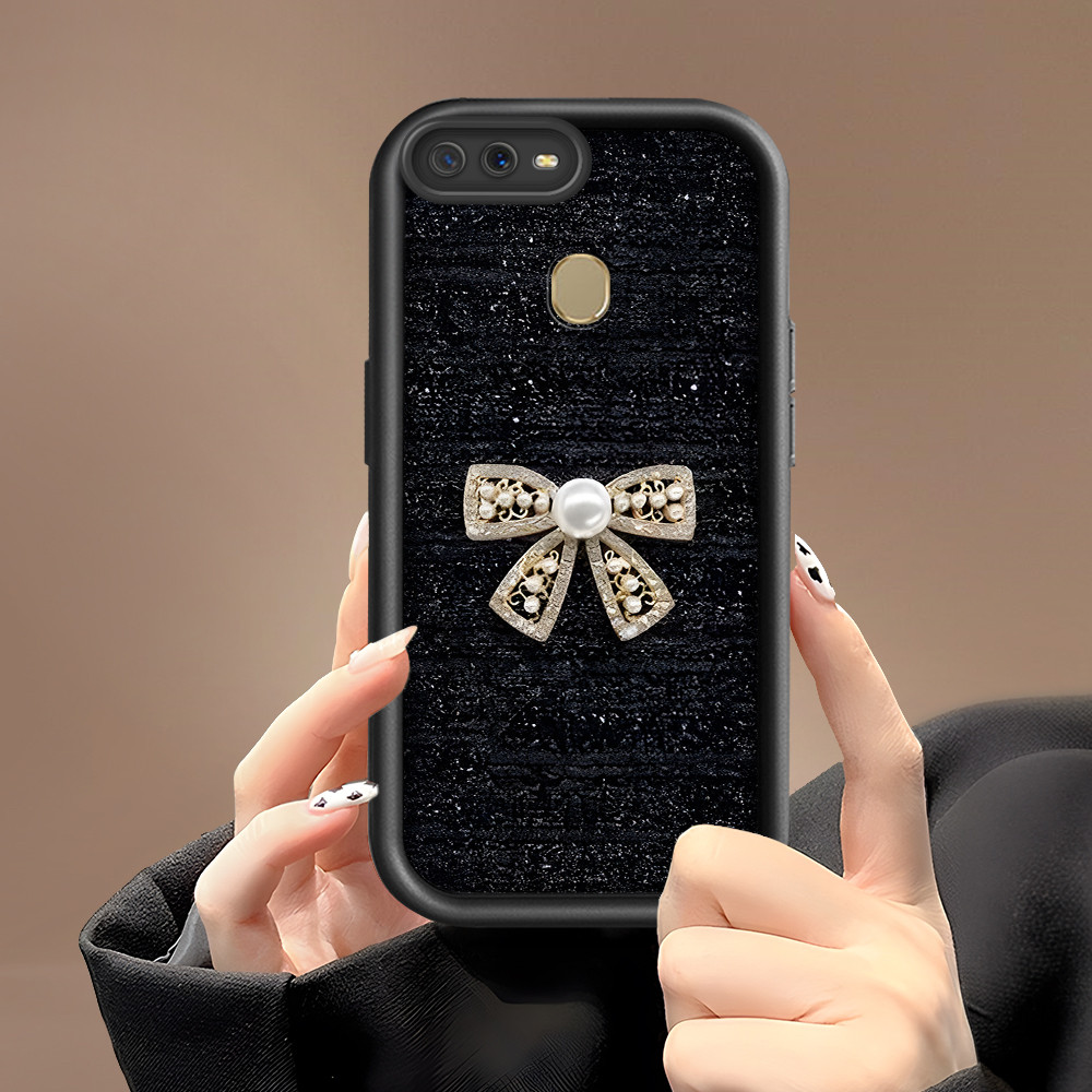 Casing Hp Untuk OPPO A12 A5S A7 A12S Silikon Handphone Mode Softcase TY 0324 Golden Lucu Bow Girl Ph