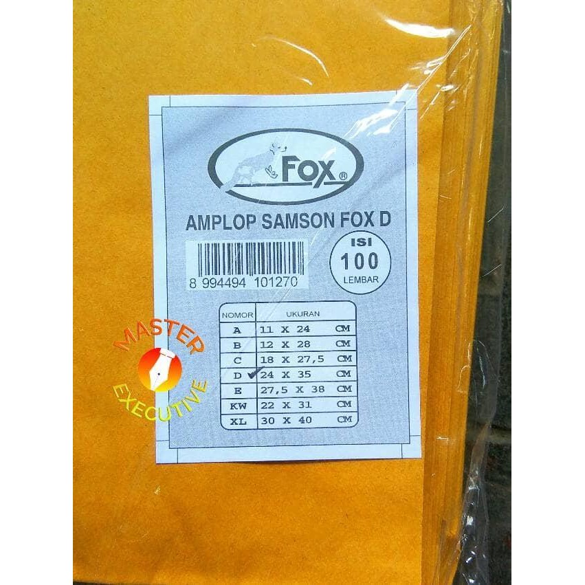 

FOX AMPLOP D SAMSON COKLAT - 24 X 35 CM - FOLIO KODE 1265