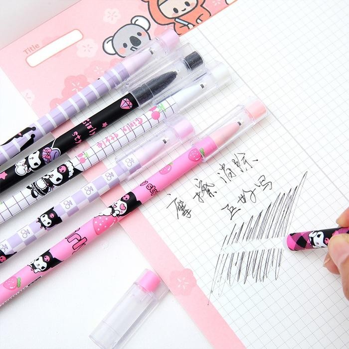 

READY (12pcs) Pulpen Gel / Pena Set Sanrio Kuromi 0.5mm Alat Tulis Anak Sekolah ULI010