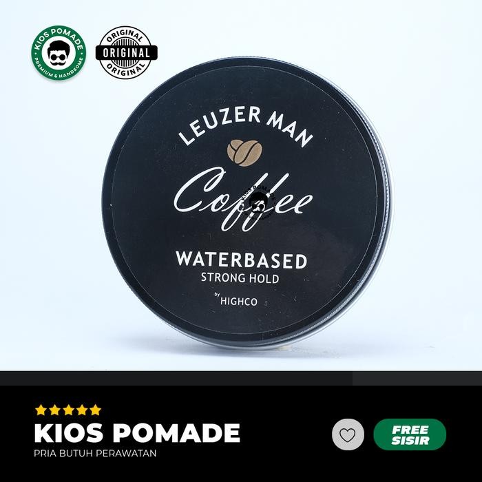 Pomade Waterbased Leuzer Man Coffee Strong Hold High Shine Wangi Kopi
