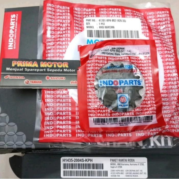 GEAR SET SUPRA X 125 KARISMA INDOPART GIR SET SUPRA X 125 INDOPART