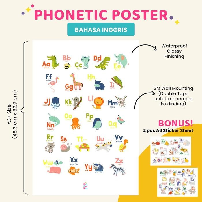 

NEW! POSTER EDUKASI BELAJAR MEMBACA PHONETIC - ALFABET ALPHABET ANGKA HURUF