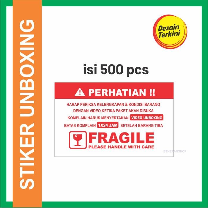 

Label Sticker FRAGILE Wajib Video Unboxing Stiker 8x5 cm isi 500