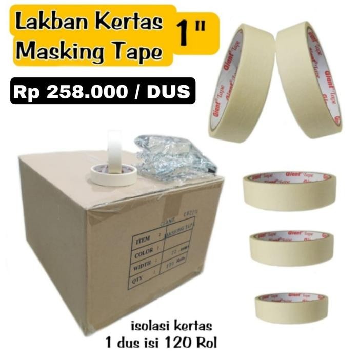 

Isolasi kertas 1" lakban kertas PER DUS isi 120 rol