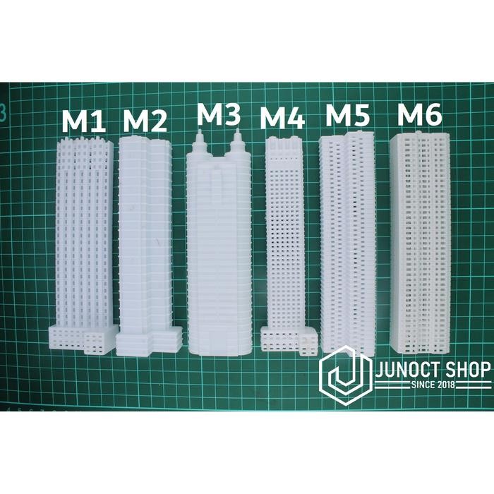 Maket Gedung Bangunan Kantor Putih 15cm 150mm Plastik Miniatur Tinggi