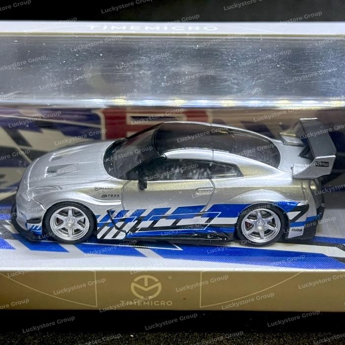 SALE TERBARU TIME MICRO 1:64 LBWK NISSAN GT-R R35 SILVER BLUE LIMITED READYY
