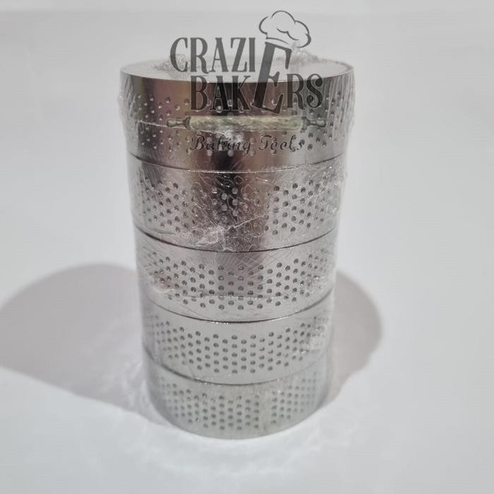 Cetakan Ring Tart/Pie Perforated Seamless (5 Ring 1 set) (6 cm)