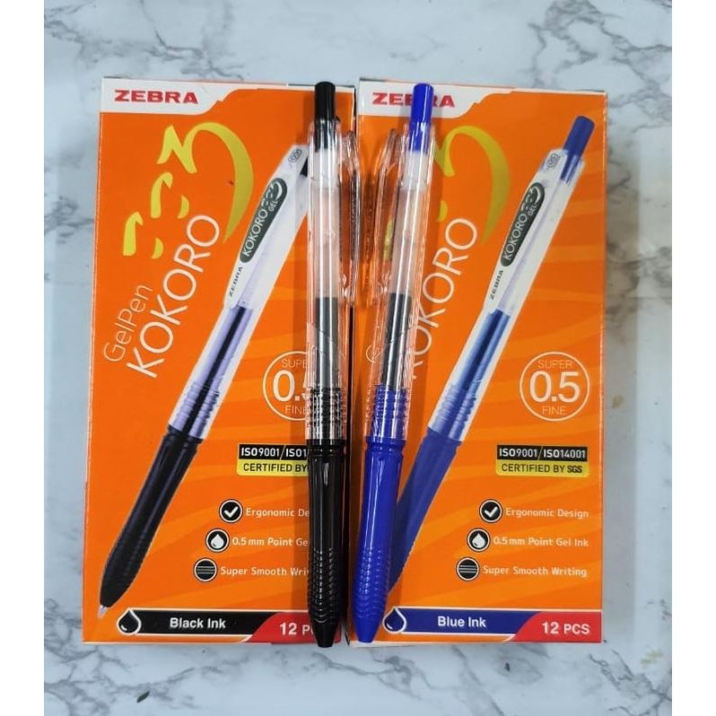 

Pulpen KOKORO Gel Zebra Kokoro HITAM 0.5 Grosir Perlusin