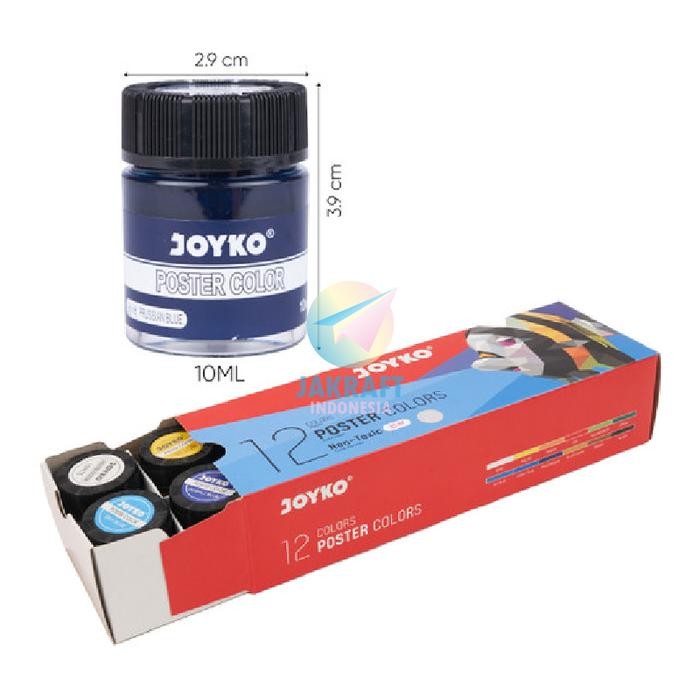 

(12 Pcs) Cat Lukis Poster Paint JOYKO POC-10ML-12 Set Botol 12 Warna