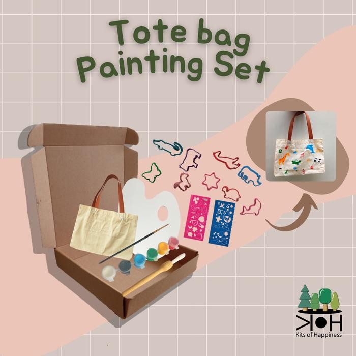 

Tote bag kids painting set melukis di tas tangan anak