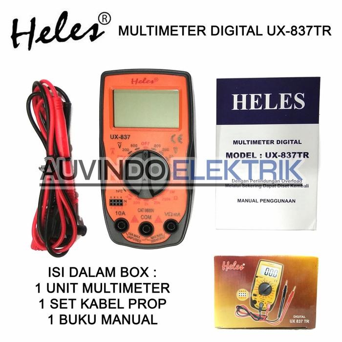Paling Baik Multitester Digital Avometer Multimeter Digital Heles Ux 837 Tr
