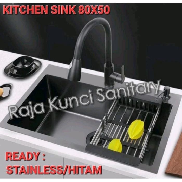 Kitchen Sink OONGINC 8050 Hitam/Black/Stainless 304/Bak Cuci Piring