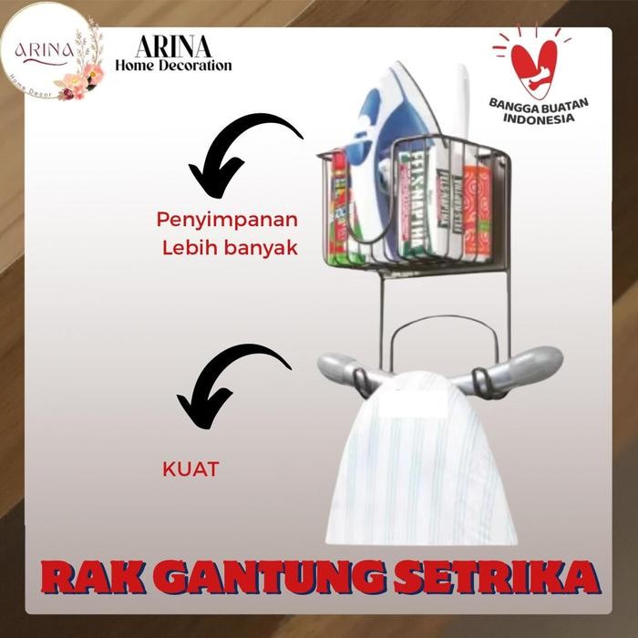 [AHD] RAK SETRIKA GANTUNG RAK SETRIKA DAN PAPAN SETRIKA DINDING Rak Besi Merah Penyimpanan setrika