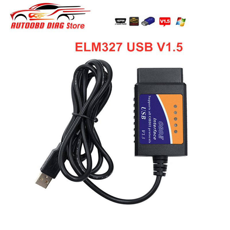IMPORT USB ELM327 V1.5 OBD2 Code Scanner Support OBD2 Protocols ELM 327 USB V1.5 Car Diagnostic