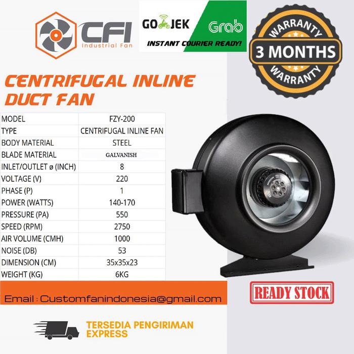 8" Inch Centrifugal Inline Duct Fan/Booster Fan/Exhaust Fan