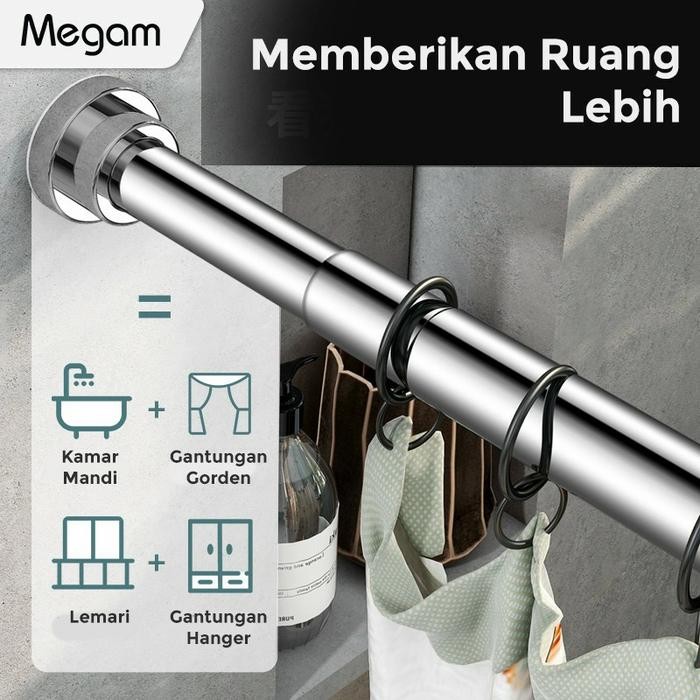 Megam Tiang Gantungan Suling Baju Multifungsi Hanger Tembok Serbaa