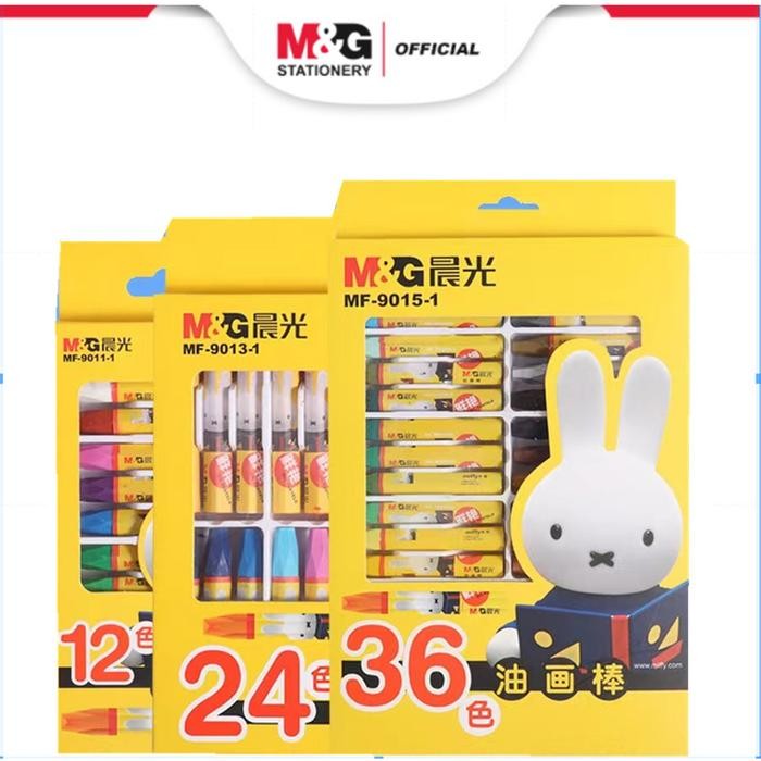 

M&G Krayon Warna Cerah 1 Set Isi 12/24/36 Lembut Tidak Mudah Patah Smooth Mix color X "MIFFY" Tidak