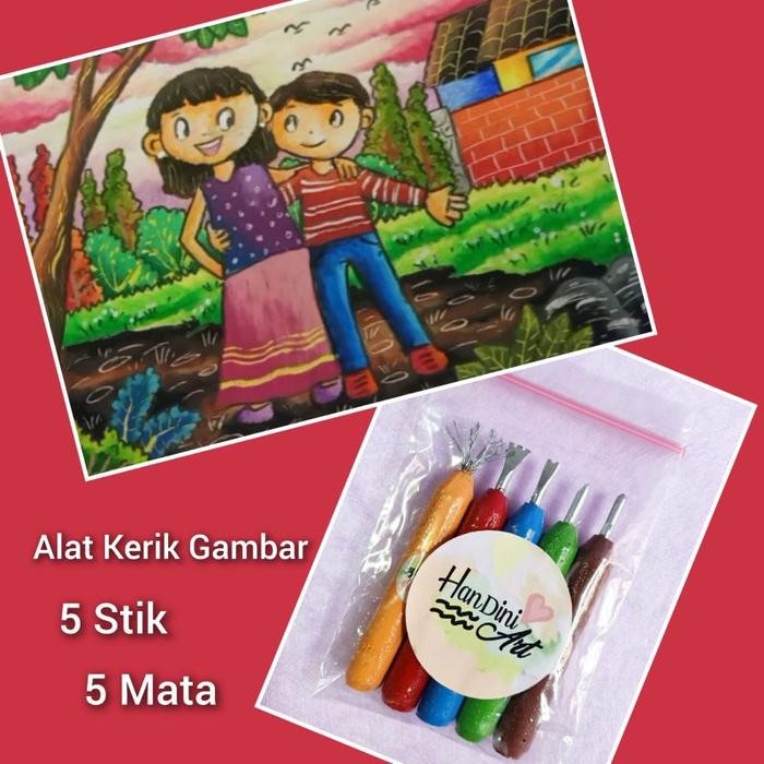 

Alat Kerik Gambar Set 5 Stik 5 Mata Alat Gores Krayon Menggambar Teknik Grafito Teknik Kerik