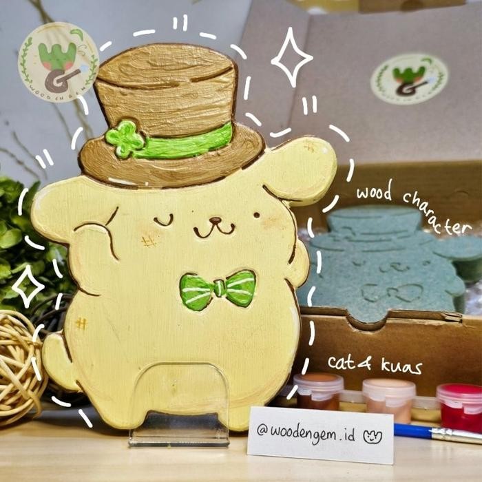 

DIY Wood Character Painting Mewarnai Melukis Kayu Karakter Pompompurin Woodengem 15 cm