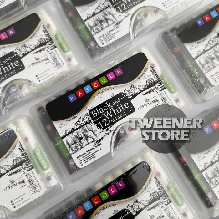 

PASCOLA Oil Pastel 12 Colours BLACK AND WHITE Hitam Putih Krayon Crayon