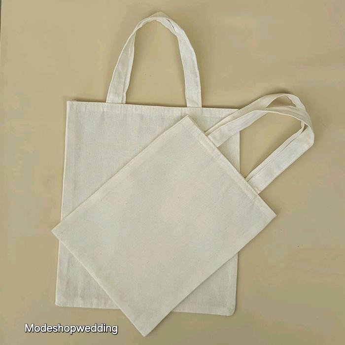 TOTE BAG BLACU POLOS TAS POLOS KANVAS PUTIH TAS ECOPRINT CALICO TERMURAH *