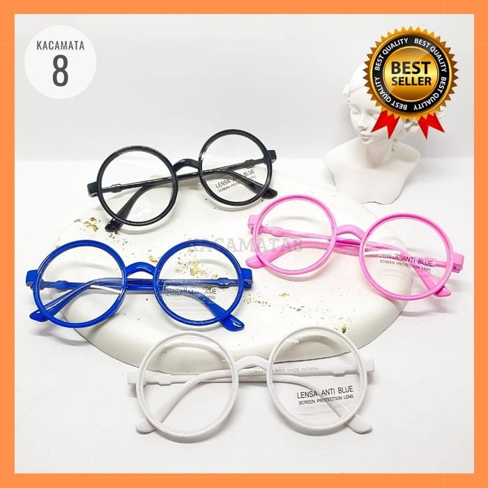 Kacamata anak frame bulat anti radiasi anti blueray
