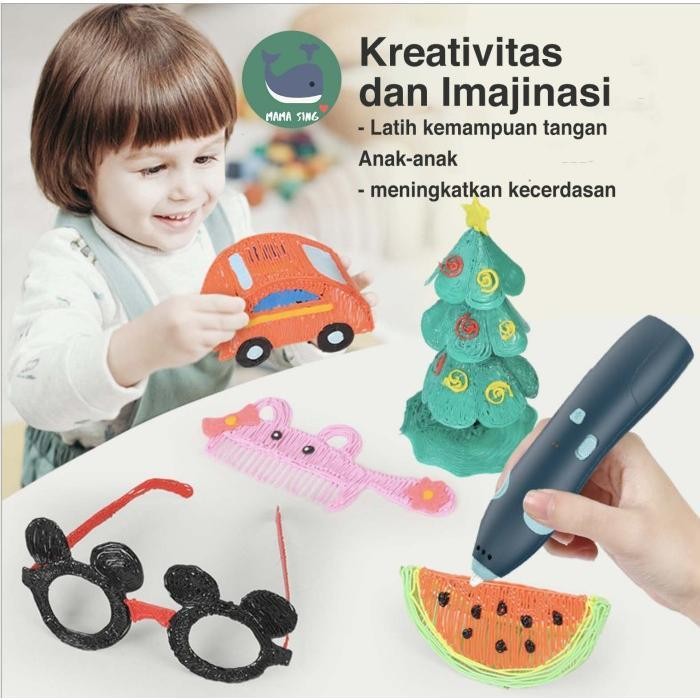 

Mama Sing 3D Wireless Stereoscopic Printing Pen For 3D Drawing - Berkualitas Gratisongkir
