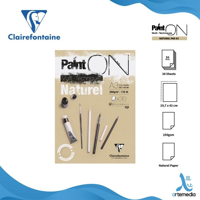 

Kertas Gambar Clairefontaine Paint On A3 Natural Multi Technique Pad Gratisongkir