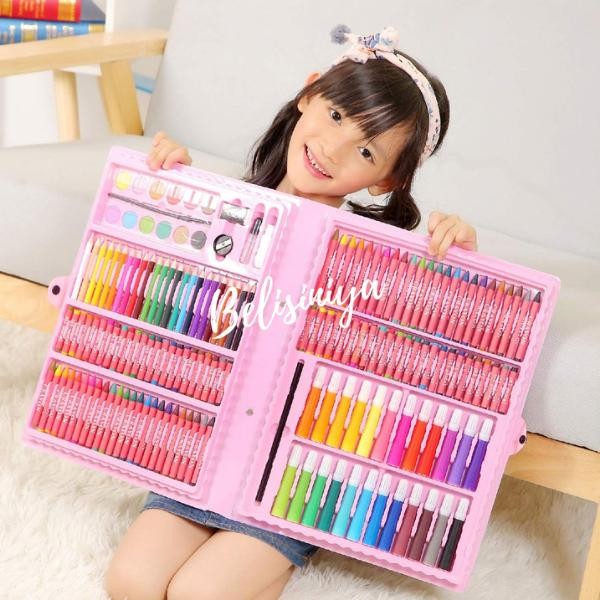

Crayon Kerayon Anak Set Isi 168 Pcs Alat Lukis Anak Set Pensil Warna Gratisongkir