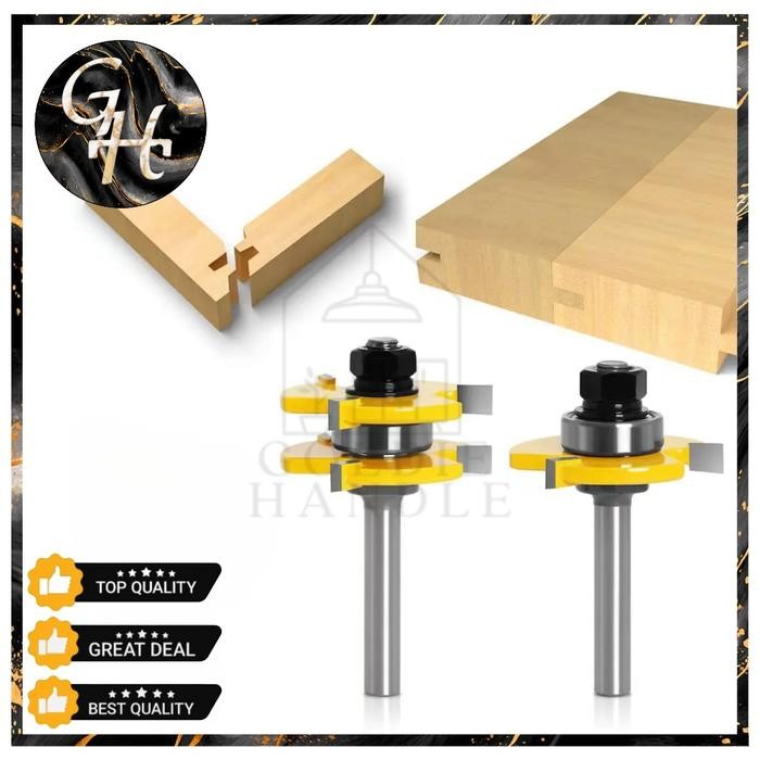 Mata Profil Tongue & Groove Shanks 1/4" Mata Profil Router Sambungan Panel Kayu As 6.35Mm
