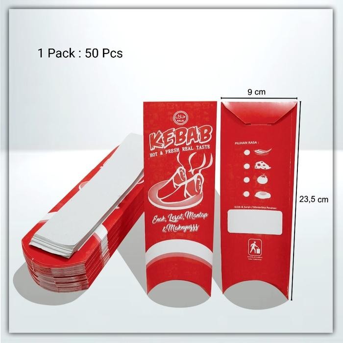 

Ger Box Kebab Bungkus Kebab Packing Kebab Besar 1 pack isi 50 pcs