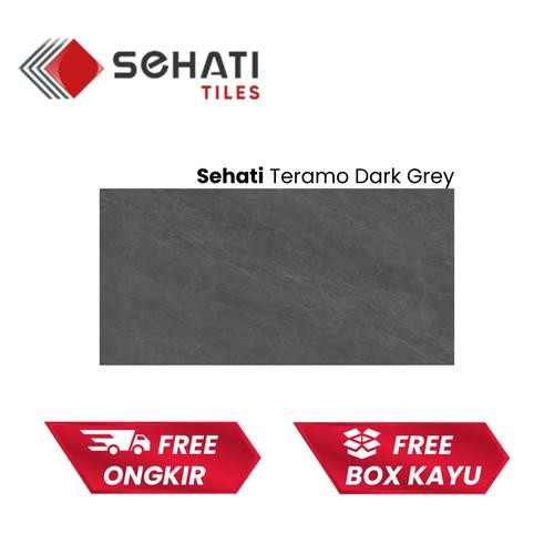 Granit Tile 90x180 Sehati Teramo Dark Grey Glz Pol GWHTDGP01P