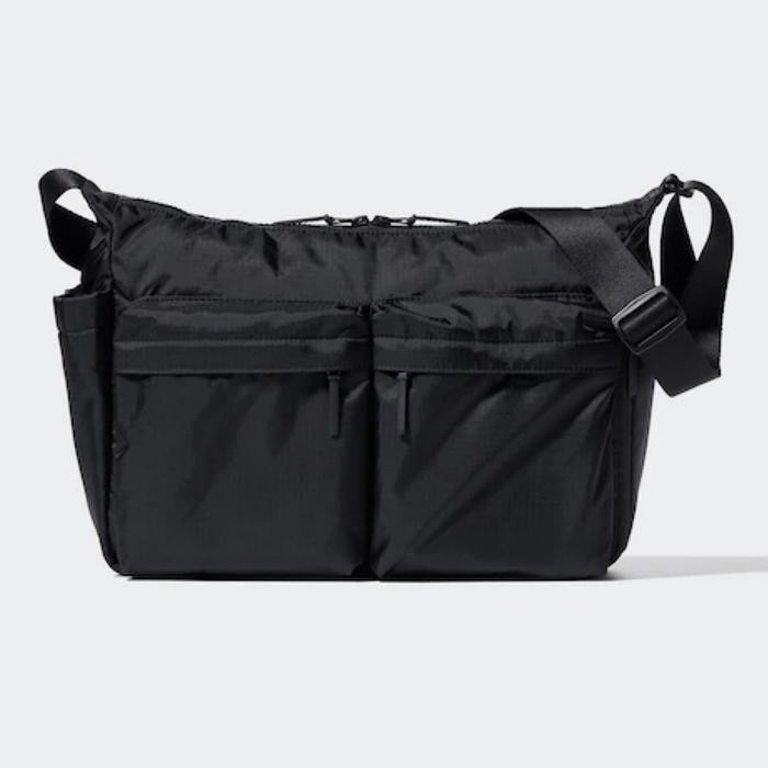 UNIQLO Waist Body Bag Tas Selempang Bahu Nylon Pria Wanita Black