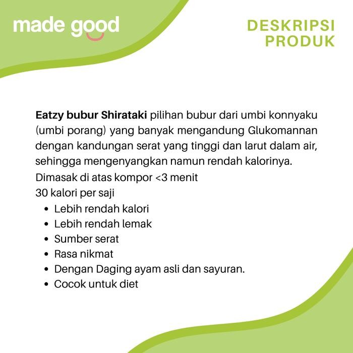

Gdh Eatzy Bubur Shirataki Instan Konnyaku 50gr