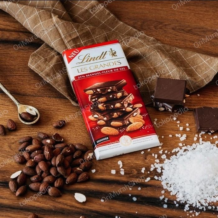 

Ger Coklat Lindt Les Grandes Chocolate Milk Dark Cokelat Almond Hazelnut