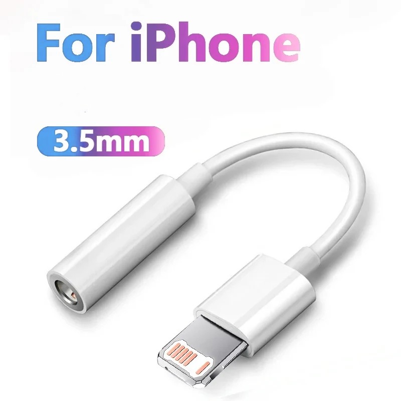 IMPORT Original Headphone Adaptador For Apple iPhone 14 13 12 11 Pro Aux Audio Splitter Lighting To