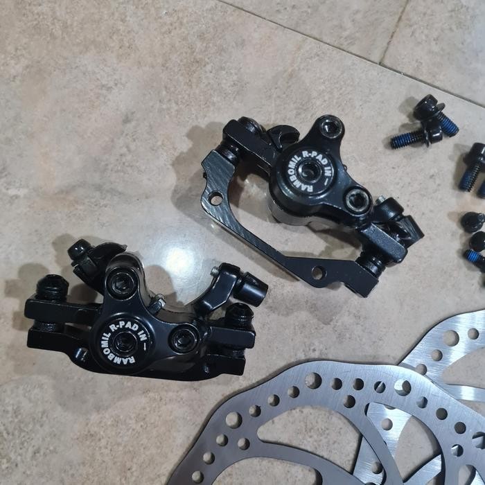 disc brake set LITEPRO rotor caliper mekanik rem cakram mt200 tektro master rem sepeda gunung Best